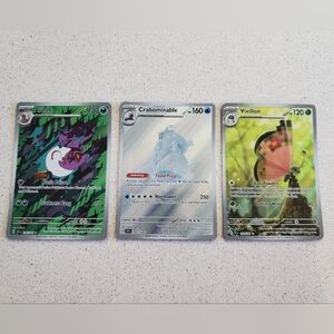 Pokémon TCG Holo Card Lot - Arbok, Crabominable, Vivillon
